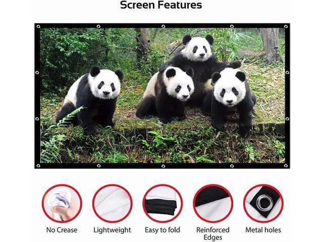 Alt view image 3 of 6 - Projector Screen Screen Projector Screen 100 Inch 120 Inch 150 Portable Foldable for Home Theater Outdoor Indoor Smart Home(150 inch)