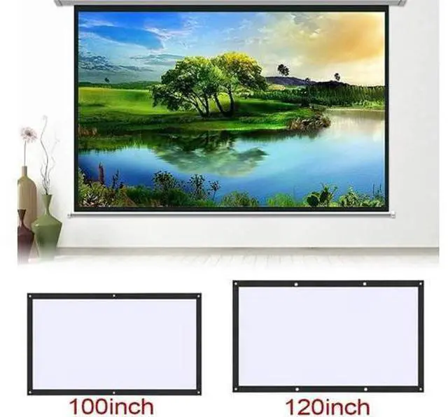 Alt view image 3 of 7 - Projector Screen Screen Projection Screen Portable Fabric Foldable for Outside Home Cinema Theater Foldable HD Projector Screen Smart Home(120 inch)