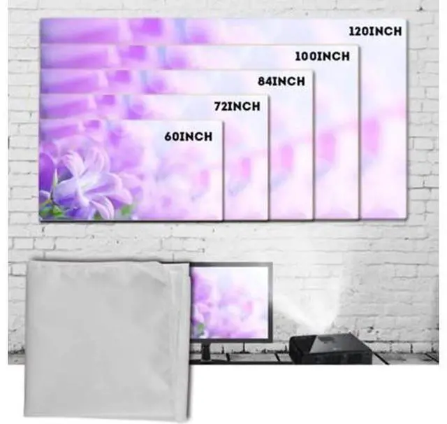 Alt view image 6 of 7 - Projector Screen Screen Projection Screen Portable Fabric Foldable for Outside Home Cinema Theater Foldable HD Projector Screen Smart Home(120 inch)