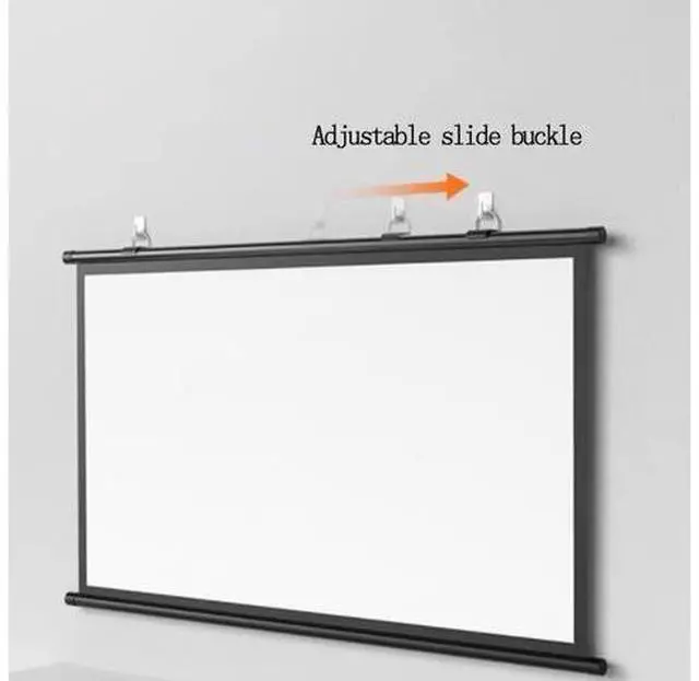 Alt view image 3 of 7 - Manual Pull Down Projection Screen 30" 40" 50" 60" 72" Projector Screen Outdoor Movie Screen Portable Wall HD Projector Screens(72 Inch (16:9))