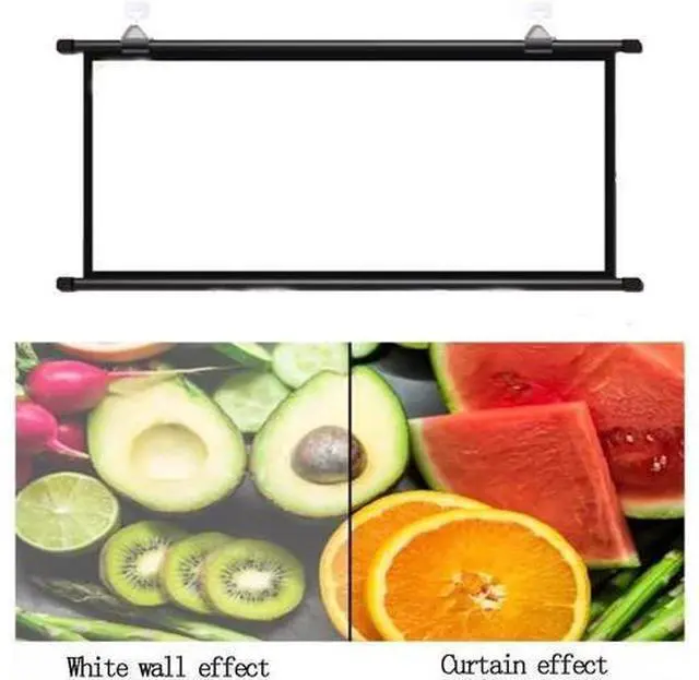 Alt view image 5 of 7 - 30" 40" 50" 60" 72" Projector Screen Manual Pull Down Projection Screen Home Theater Projector Movie Screen 4K HD Screen(72 Inch (16:9))