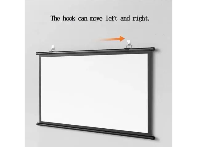 Alt view image 4 of 7 - Manual Pull Down Projector Screen 40in 50in 60in Home Theater Projector Movie Screen 4K HD Projection Screen, Wall/Ceiling Mount(60inch(16:9))