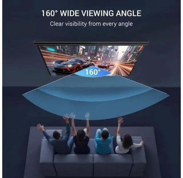 Alt view image 5 of 7 - ZENY Outdoor Projector Screen Pull Down 80 Inch 16:9 HD Projection Screen, Roll Down Ceiling Projector Screen, Portable Indoor Outdoor Movie Screen