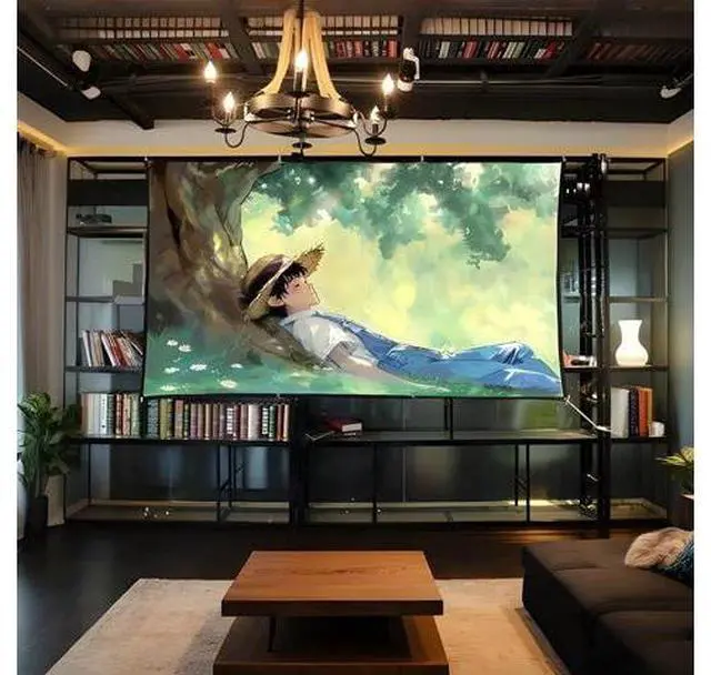 Alt view image 2 of 7 - Projector Screen, 16:9 Foldable and Portable Movie Projector Screen, Double Sided Video Projector Screen for Home, Party, Office, Classroom(84 inch)