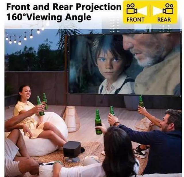 Alt view image 5 of 7 - Projector Screen, 16:9 Foldable and Portable Movie Projector Screen, Double Sided Video Projector Screen for Home, Party, Office, Classroom(84 inch)