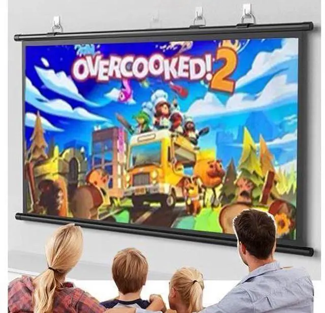 Main image of 40" 50" 60" Projector Screen Manual Pull Down 16:9, 4:3 HD Projection Screen Portable Home Theater Projector Movie Screen(16:9,60inch)