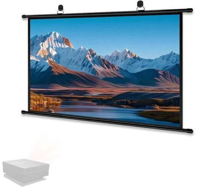 Main image of Projector Screen Pull Down 60 Inch 72 Inch Retractable Projection Screen 16:9 Indoor Outdoor Projector Screen for Home Theater Cinema Office(4:3,40in)