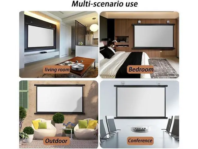 Alt view image 7 of 7 - Manual Projection Screen 30" 40" 50" 60" 72" HD Retractable Projector Screen Manual Pull Down Movie Screen, Anti-Crease, Easy Roll Up(16:9,30in)