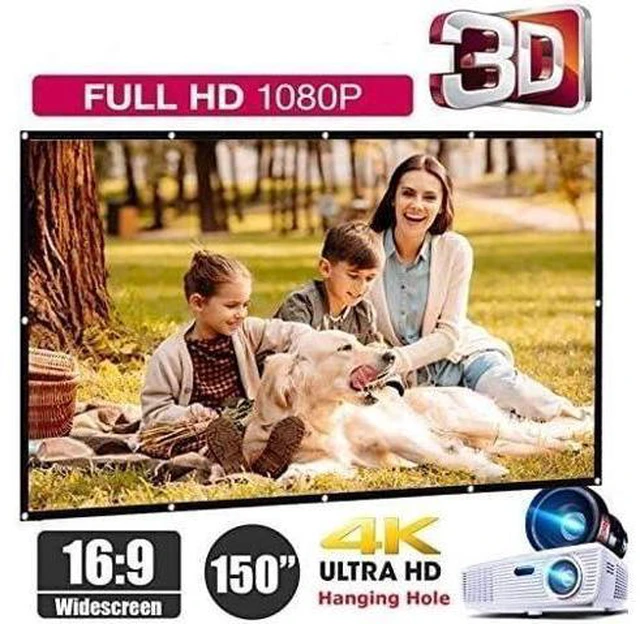 Alt view image 2 of 2 - Folding Projector Screen Portable Home Outdoor KTV Office 3D Projector Screen Projection Screen