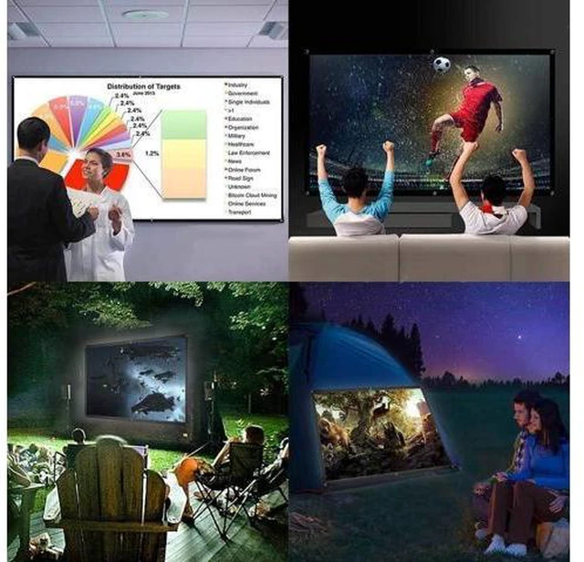 Alt view image 2 of 4 - Projector Screen Portable Projector Screen Foldable Projection Screen Home Theater Outdoor