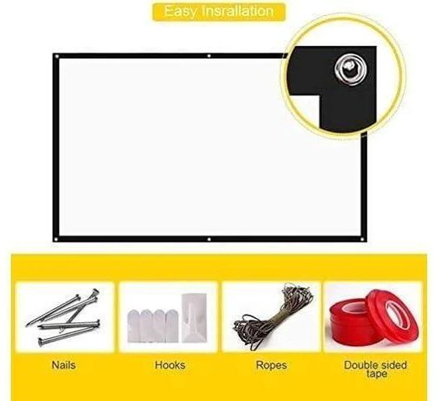 Alt view image 3 of 4 - Projector Screen Portable Projector Screen Foldable Projection Screen Home Theater Outdoor