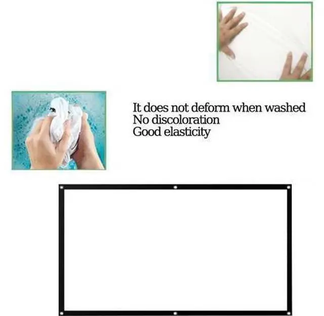 Alt view image 4 of 7 - Projector Screen Foldable Movie Screen 120 Inch Portable Anti-Crease Projection Screen for Indoor Outdoor, Home Theater Projector Curtain