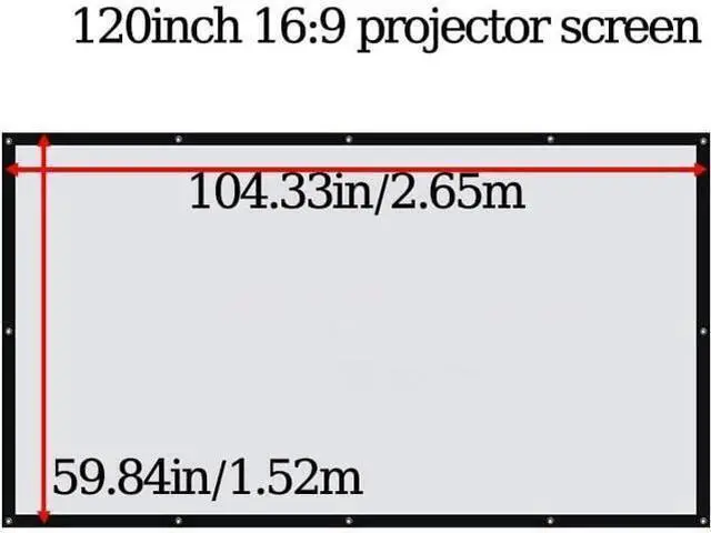 Alt view image 6 of 7 - Projector Screen Foldable Movie Screen 120 Inch Portable Anti-Crease Projection Screen for Indoor Outdoor, Home Theater Projector Curtain