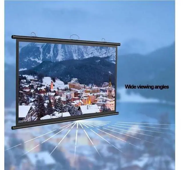 Alt view image 4 of 7 - Projector Screen Roll Up 40 50 60 Inch Portable HD Movie Screen Manual Pull Down Projection Screen Wall Mounted Ceiling Projector Curtain(4:3,60inch)