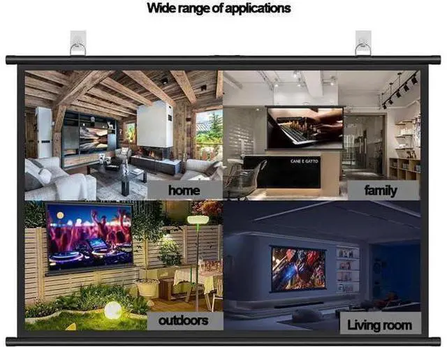 Alt view image 7 of 7 - Projector Screen Roll Up 40 50 60 Inch Portable HD Movie Screen Manual Pull Down Projection Screen Wall Mounted Ceiling Projector Curtain(4:3,60inch)