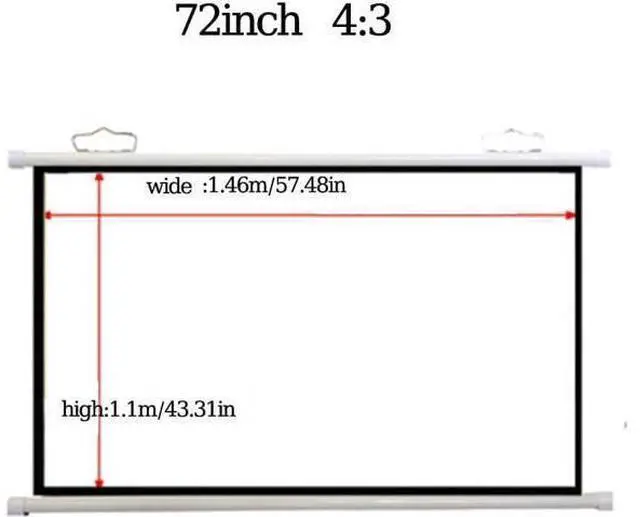 Alt view image 7 of 7 - 30 40 50 60 72in Pull Down Projector Screen Portable Projector Screens Home Theater Projection Screen Manual Movie Screen(72 Inch (4:3))