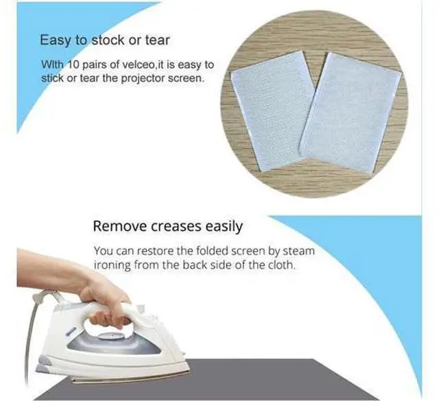 Alt view image 6 of 7 - Projector Screen Projection Screens Projector Screen Simple 16:9 Anti-Light Curtain Home Outdoor Office Portable 3D HD Smart Home(84 inch)