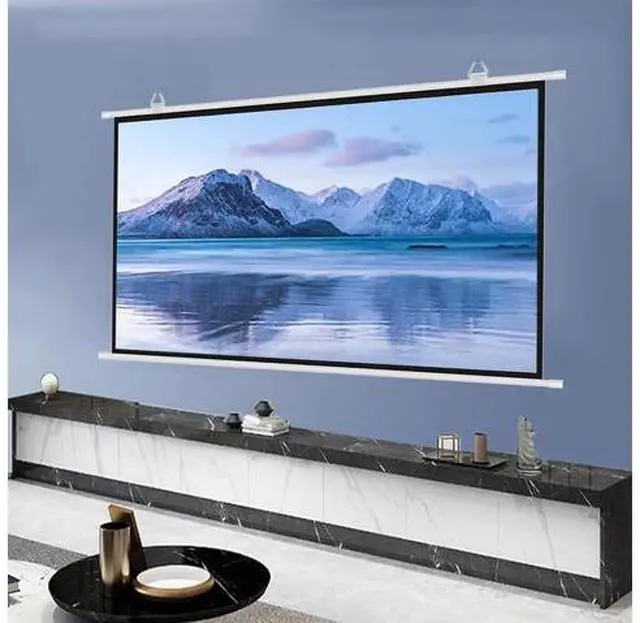 Main image of Projector Screen 30 40 50 60 72 Inch Home Theater Movie Screen Pull Down Projector Screen Hanging 4K HD Movie Screen, 16:9 Format(16:9,60inch)