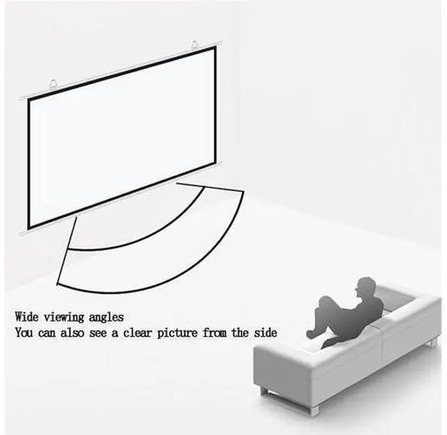 Alt view image 5 of 7 - Projector Screen 30 40 50 60 72 Inch Home Theater Movie Screen Pull Down Projector Screen Hanging 4K HD Movie Screen, 16:9 Format(16:9,60inch)