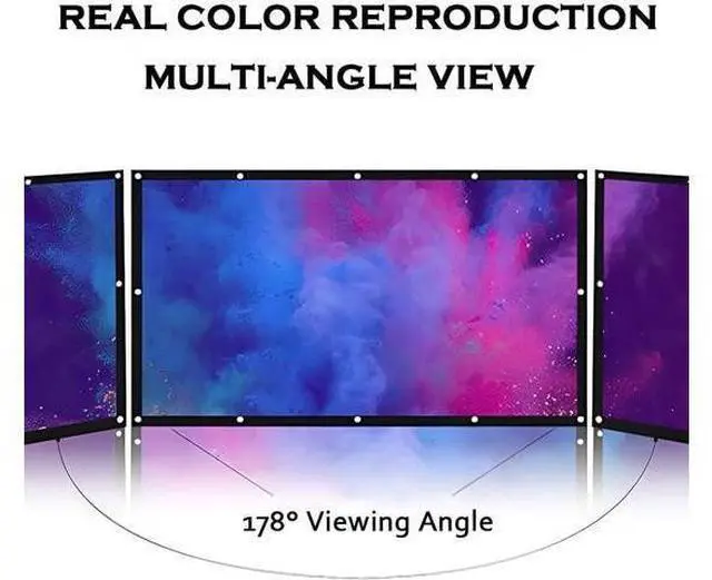 Alt view image 4 of 7 - Portable Projector Screen 16:9 HD Foldable Washable Projector Screen for Outside Theater Home Backyard Movies(150 Inch (L 332 x H 187 cm))