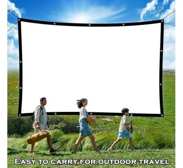 Alt view image 7 of 7 - Portable Projector Screen 16:9 HD Foldable Washable Projector Screen for Outside Theater Home Backyard Movies(150 Inch (L 332 x H 187 cm))