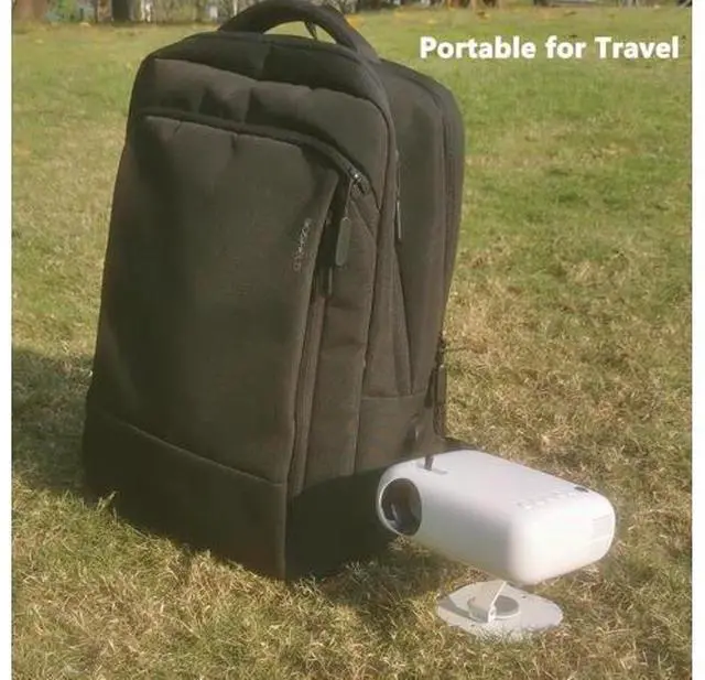 Alt view image 6 of 7 - Mini HD Projector, Powerbank Powered, 10000 Lumens Portable With Tripod for Outdoor Travel Theater, Compatible With Android/iOS/Windows/TV Stick/HDMI/USB
