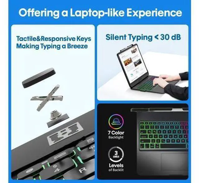Alt view image 5 of 5 - BABG Keyboard Case for iPad Air 13 inch(M3/M2)&iPad Pro 13, iPad Pro 12.9(6th/5th /4th/3rd Gen) Case with Keyboard,360° Rotatable,Toupad,Backlits,Pencil Charging-Black