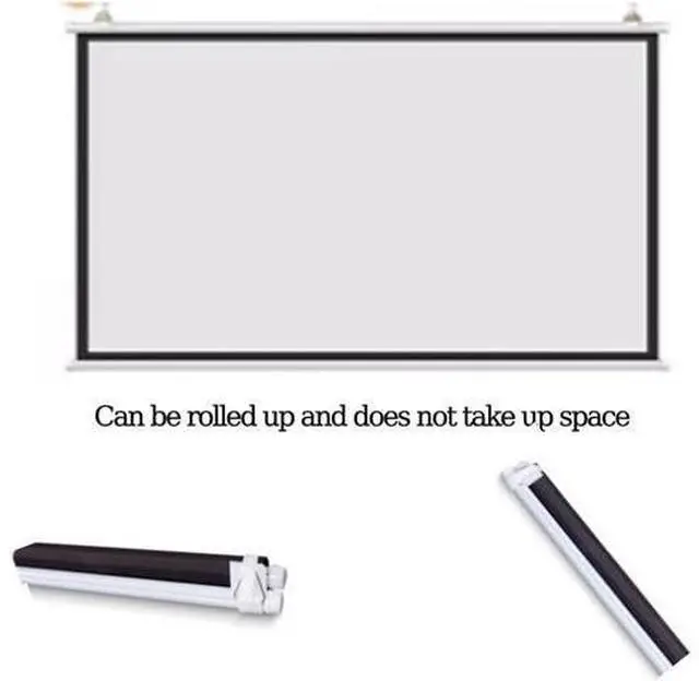 Alt view image 3 of 7 - Portable Manual Projector Screen 60" 72" Pull Down Projector Screen Home Theater Projection Screen 4:3 16:9 HD Movie Screen(16:9,72inch)
