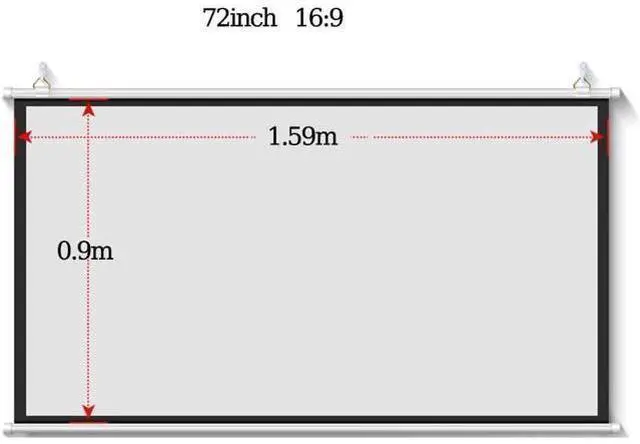 Alt view image 6 of 7 - Portable Manual Projector Screen 60" 72" Pull Down Projector Screen Home Theater Projection Screen 4:3 16:9 HD Movie Screen(16:9,72inch)