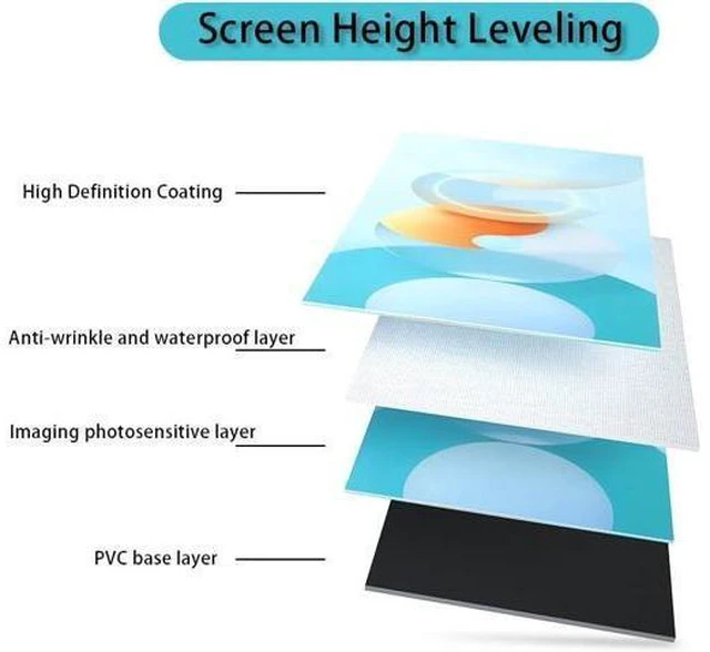 Alt view image 6 of 7 - Portable Projector Screen 40" 50" 60" Projection Screen for Movie Manual Pull-Down Movie Projector Screen for Theater Home, Wrinkle-Free(60in16:9)