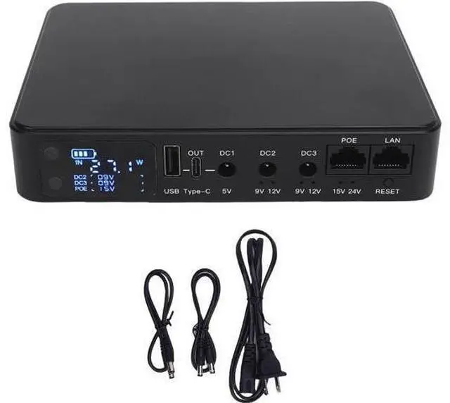 Main image of UPS Power Supply Battery Backup Uninterruptible Power Supply with HD Digital Display 18000mAh Multiple Output Options for Security Cameras (US Plug)