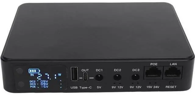 Alt view image 2 of 7 - UPS Power Supply Battery Backup Uninterruptible Power Supply with HD Digital Display 18000mAh Multiple Output Options for Security Cameras (US Plug)