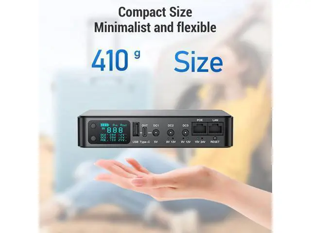 Alt view image 5 of 7 - UPS Power Supply Battery Backup Uninterruptible Power Supply with HD Digital Display 18000mAh Multiple Output Options for Security Cameras (US Plug)