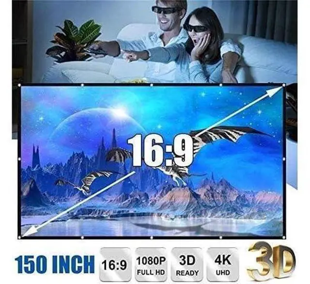 Alt view image 2 of 3 - Folding Projector Screen Portable Home Outdoor KTV Office 3D Projector Screen Projection Screen