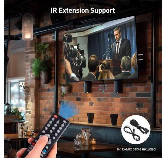 Alt view image 5 of 7 - Cable Matters Wall Mount 1-to-Many HDMI Extender (HDMI Over Ethernet Extender) - Support 1080p Up to 492 Feet and Local Monitor Loop-Out (Model: 103202)