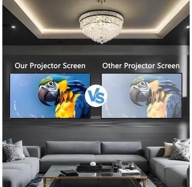 Alt view image 3 of 7 - Projector Screen, 16:9 Foldable and Portable Movie Projector Screen, Double Sided Video Projector Screen for Home, Party, Office, Classroom(84 inch)