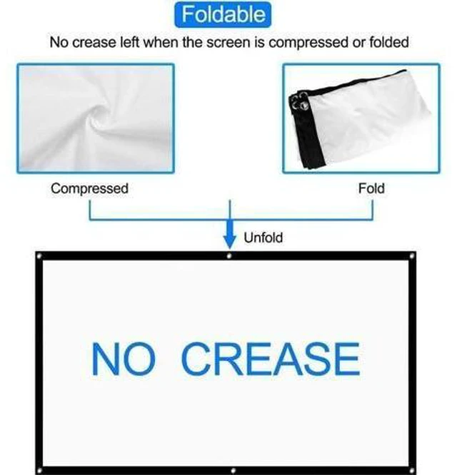Alt view image 4 of 4 - Projector Screen Portable Projector Screen Foldable Projection Screen Home Theater Outdoor