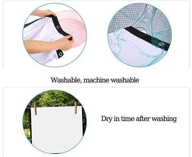 Alt view image 3 of 7 - Projector Screen Foldable Movie Screen 120 Inch Portable Anti-Crease Projection Screen for Indoor Outdoor, Home Theater Projector Curtain