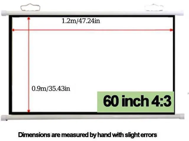 Alt view image 6 of 7 - Projector Screen Roll Up 40 50 60 Inch Portable HD Movie Screen Manual Pull Down Projection Screen Wall Mounted Ceiling Projector Curtain(4:3,60inch)