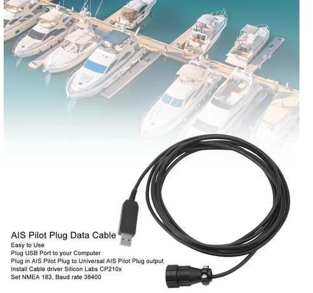 Alt view image 2 of 7 - Dpofirs 3Meters Marine AIS Plug Cable for Marine Navigation Software, 100 AIS Plug Data Cable, Length AIS Plug USB Data Cable for Showing The Ship for for OS X