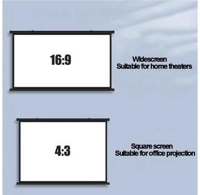 Alt view image 4 of 7 - Projector Screen Manual Pull Down 40" 50" 60" Home Theater Projection Screen Wall Ceiling Mount Projection Screen 4K HD Movie Screen(72 Inch (4:3))