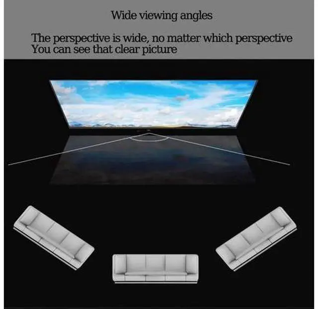 Alt view image 4 of 7 - Manual Pull Down Projector Screen 40" 50" 60" HD Projection Screen Wall Hanging Movie Screen for Home Theater Office Game(72inch(16:9))