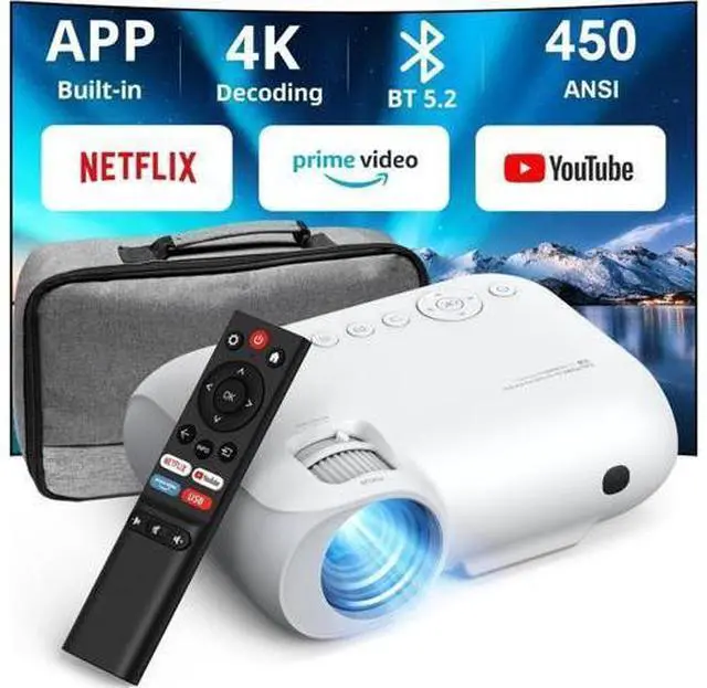Main image of YOTON Y9 Netflix Projector with wifi and bluetooth, Portable Projector 4K support 20000 lumens with zoom, 2024 Upgraded movie projector with Netflix/Prime Video/YouTube/Hulu/Dolby