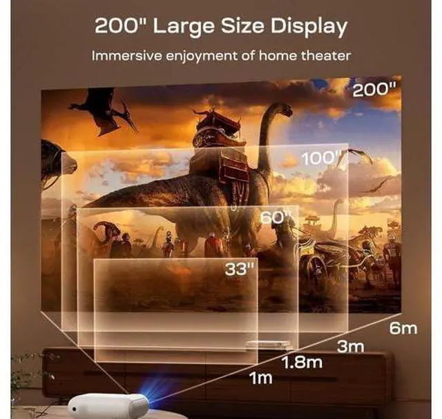 Alt view image 5 of 7 - YOTON Y9 Netflix Projector with wifi and bluetooth, Portable Projector 4K support 20000 lumens with zoom, 2024 Upgraded movie projector with Netflix/Prime Video/YouTube/Hulu/Dolby