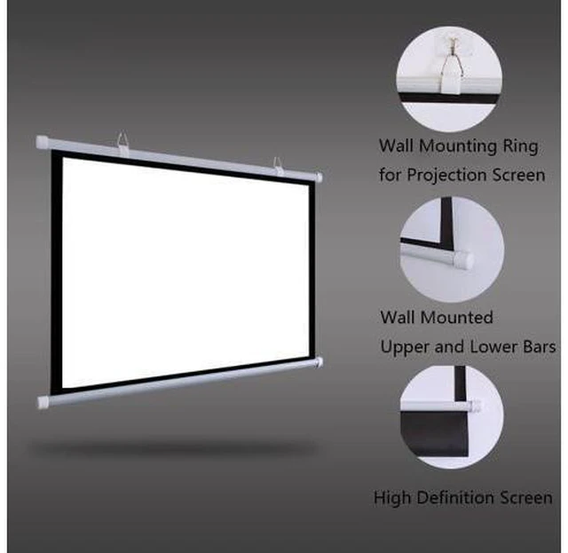 Alt view image 2 of 7 - 30 40 50 60 72inch HD Projector Movie Screen, Portable Projector Screen, Manual Pull-Down Movie Screen Anti-Crease Home Cinema(60inch/16:9)