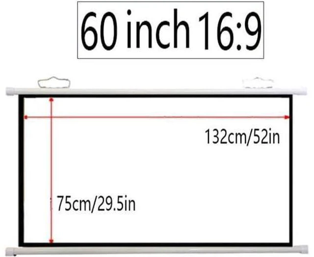 Alt view image 7 of 7 - 30 40 50 60 72inch HD Projector Movie Screen, Portable Projector Screen, Manual Pull-Down Movie Screen Anti-Crease Home Cinema(60inch/16:9)