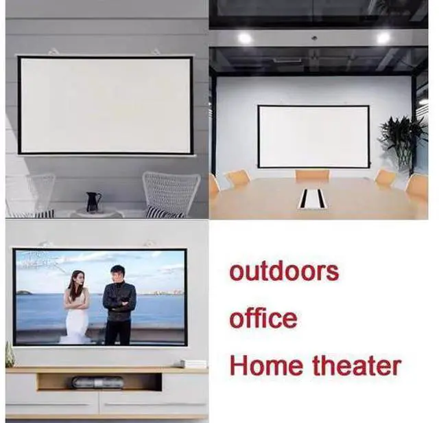 Alt view image 5 of 6 - Projector Screen 60inch Manual Pull Down/Wrinkle-Free/ 4K 3D HD Movies Projections Screen, Portable Projector Screen for Home Theater(60in-4:3)