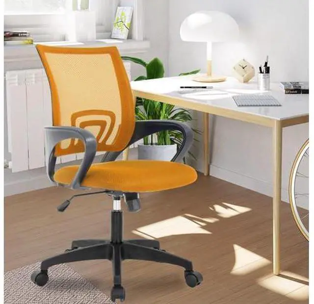 Alt view image 6 of 7 - Home Office Chair Ergonomic Desk Chair Mesh Computer Chair with Lumbar Support Armrest Executive Rolling Swivel Adjustable Mid Back Task Chair for Women Adults,Orange