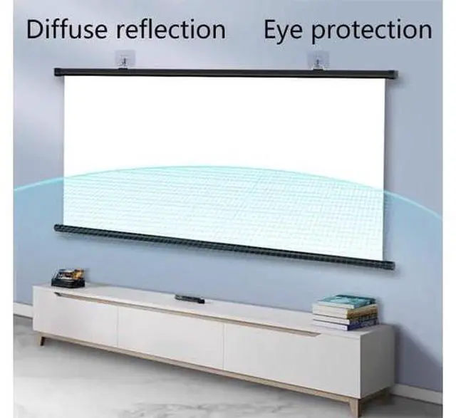 Alt view image 3 of 7 - Home Cinema Projector Screen 60in 72in Manual Pull Down Movie Screen, Portable 4:3 16:9 HD 4K Indoor Outdoor Projection Screen(72inch/16:9)