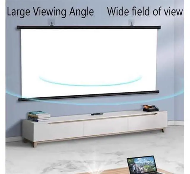 Alt view image 4 of 7 - Home Cinema Projector Screen 60in 72in Manual Pull Down Movie Screen, Portable 4:3 16:9 HD 4K Indoor Outdoor Projection Screen(72inch/16:9)